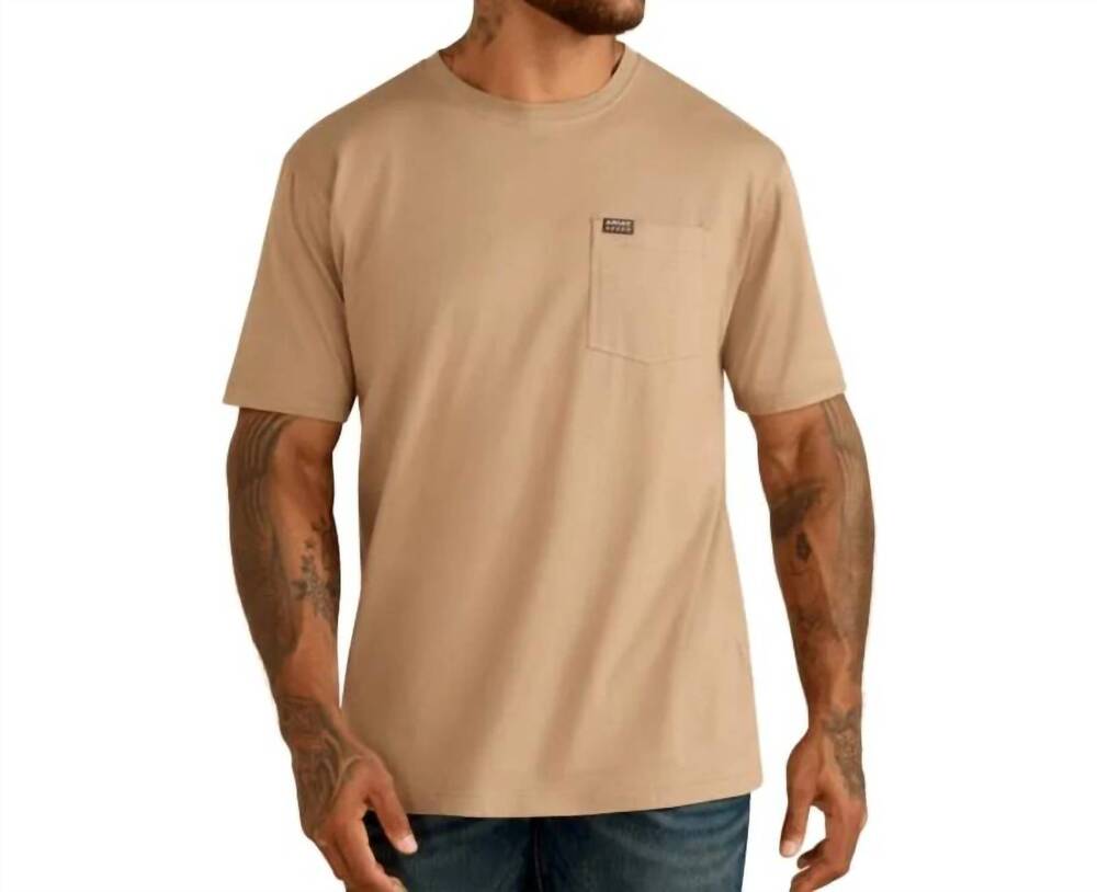 NEW ARIAT men's rebar cotton strong shirt in greige